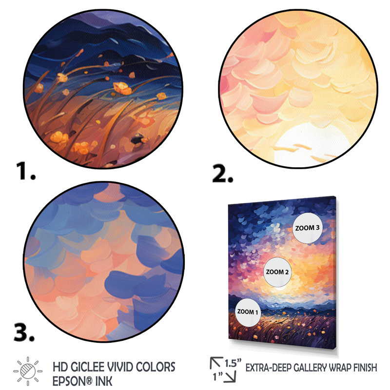 Abstraction lyrique jaune orange, coucher de soleil lyrique I - impression, H 20 po x l 12 po x P 1 po, Toile tendue