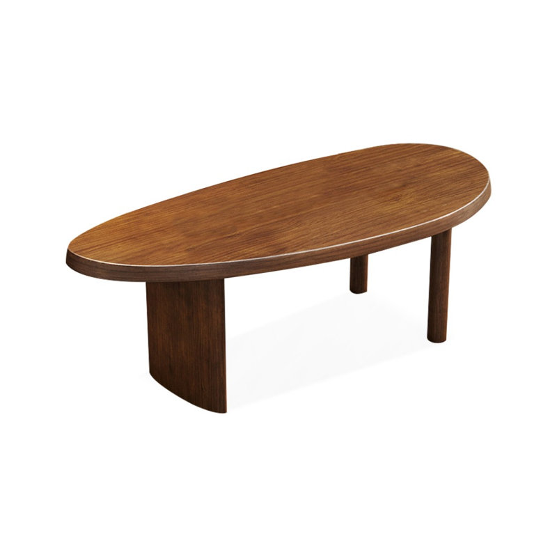 Table de salle à manger en bois de pin massif brun de forme unique, H 29,53 po x l 78,74 po x P 31,5 po