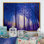 «Blue Watercolor Trees at Dawn», reproduction sur toile