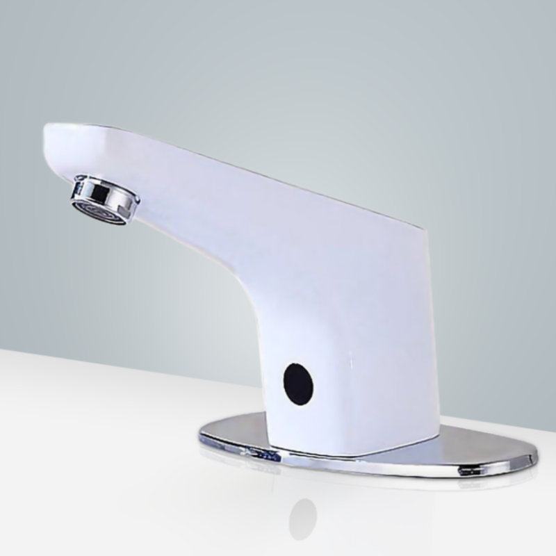 Sierra Commercial High Quality Touchless Automatic Sensor White Sink Faucet
