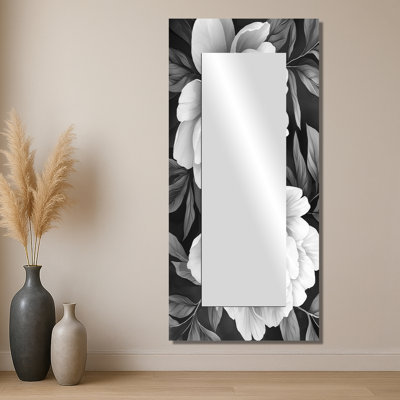 Peonies In Classic Grey I - Floral Mirror For Wall Art Decor - Printed On Metal