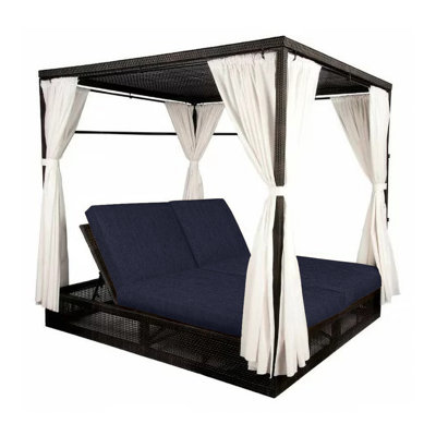 Montecito 74.5 " W Straight Wicker Patio Daybed with Cushions