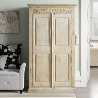 Kakoli 2 Door Solid Wood Wardrobe