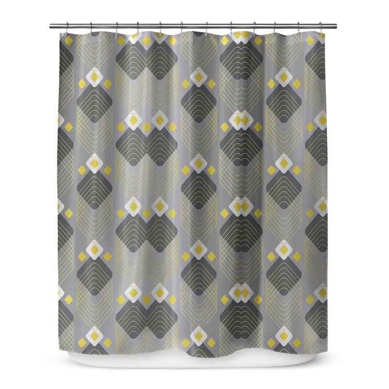 Fatema Geometric Shower Curtain, 90" H x 70" W