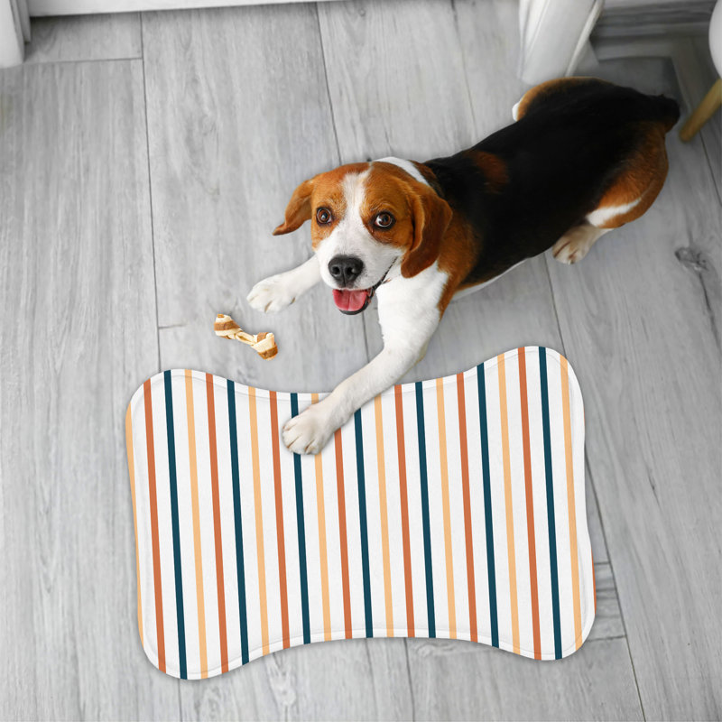 Simple Teal - 1 Piece Bone Shape Feeding Mat