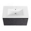 Meuble-lavabo mural flottant 30 po avec lavabo en céramique et porte d'armoire à fermeture en douceur, ensemble KD