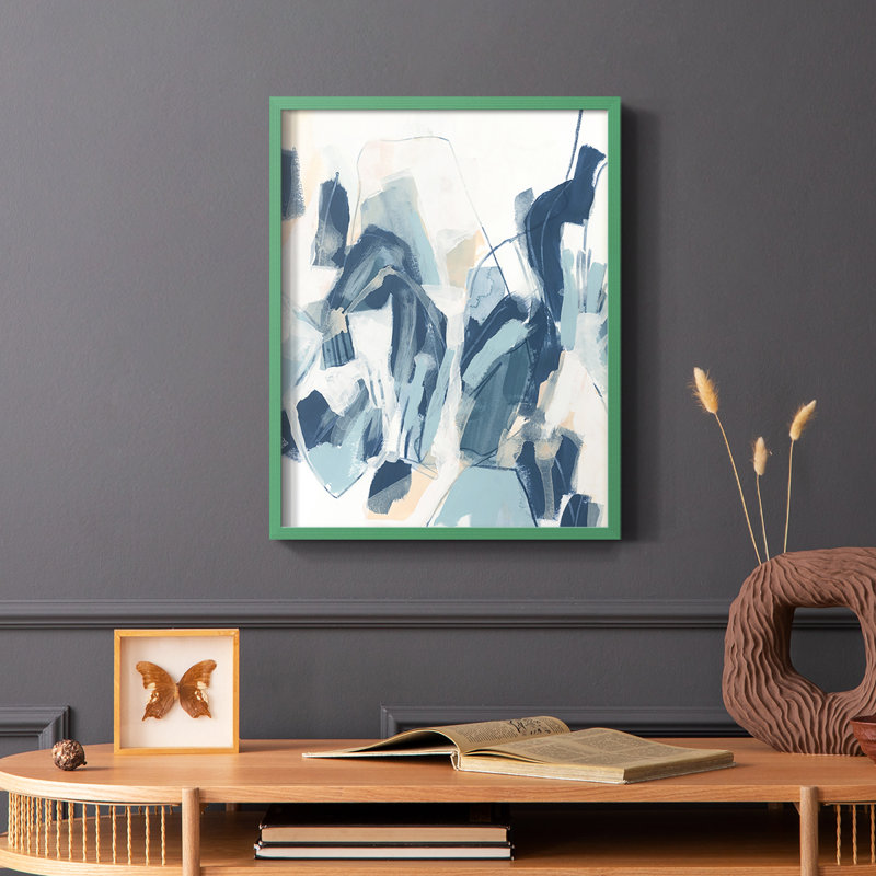 «Interlocking Melody II», reproduction encadrée - bois massif, Vert, H 10 po x l 8 po