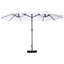 Parasol de patio beige de 15 pi - marché rectangulaire en acier à double face pour un pare-soleil extérieur, base stable, jardin facile à assembler, manivelle, protection