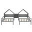 Lit plateforme simple avec tête de lit et table de chevet avec rangement, construction solide et grise captivante