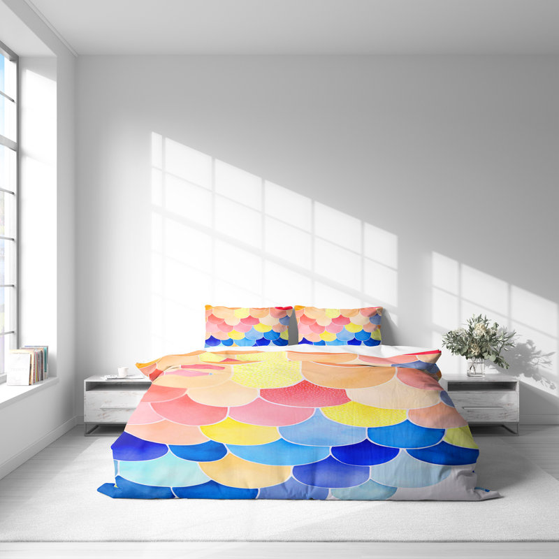 Geometric Shapes Duvet Cover, King Duvet Cover + 2 King Shams