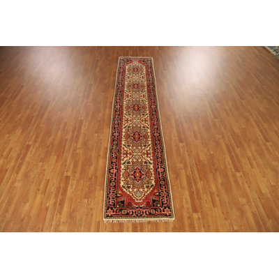 Geometric Traditional Indian Runner Rug 3x12