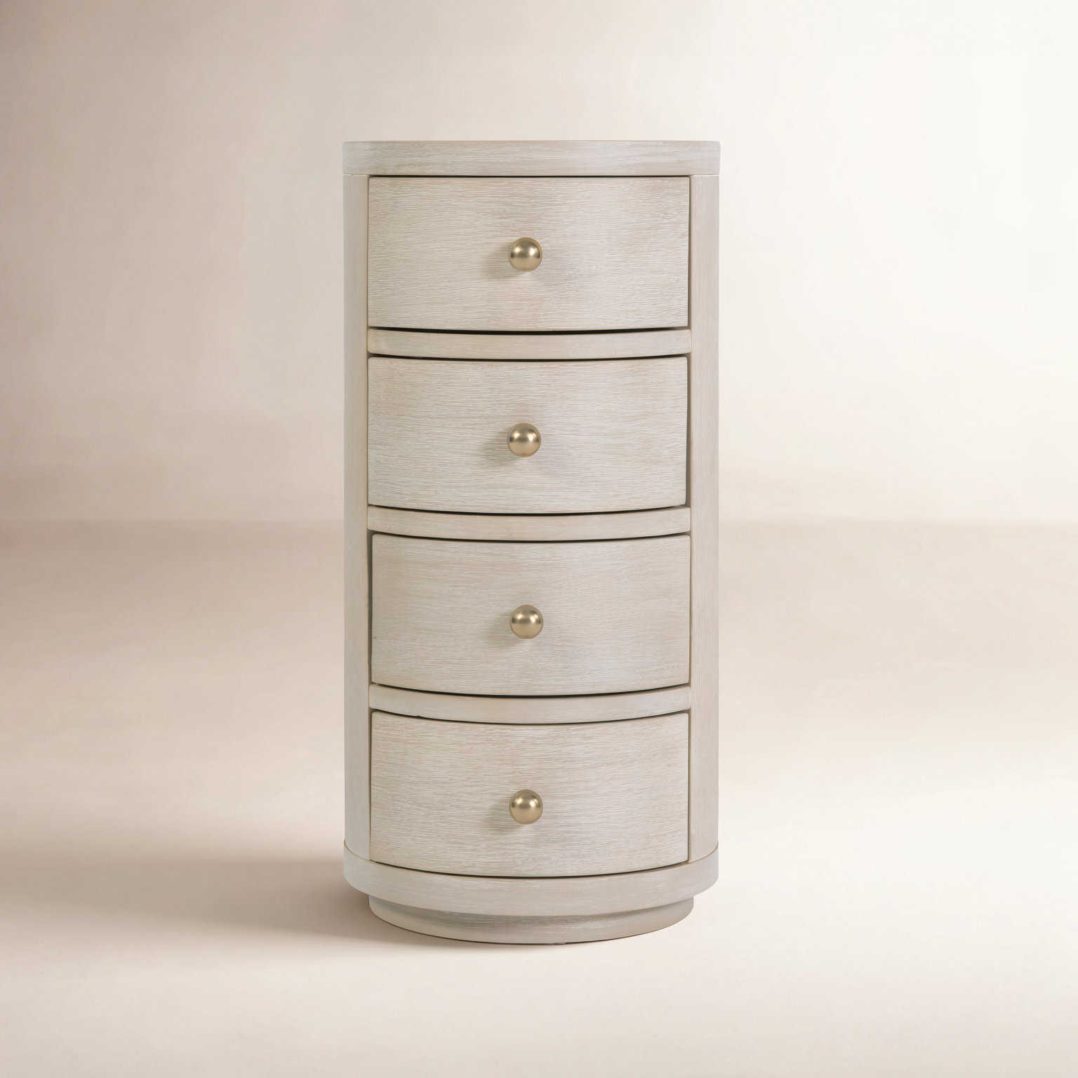 Celine 4-Drawer Acacia End Table, Antique Taupe