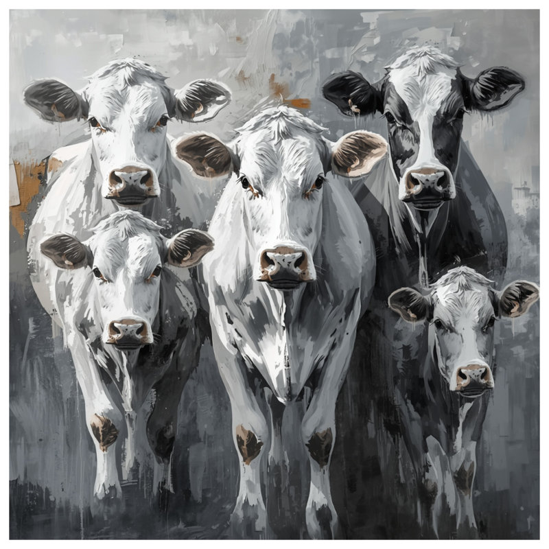 Groupe de vaches peignant des rideaux de douche très longs, L 70 po x H 84 po
