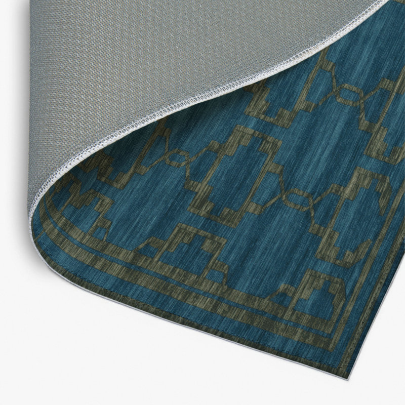 Tapis bleu intérieur et extérieur Trellis, Rectangulaire 8 pi x 10 pi