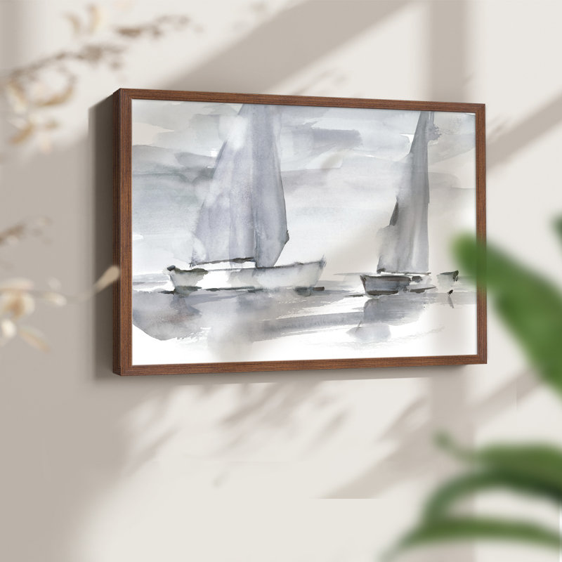 «Misty Sails II», reproduction encadrée, Noyer, H 22 po x l 28 po