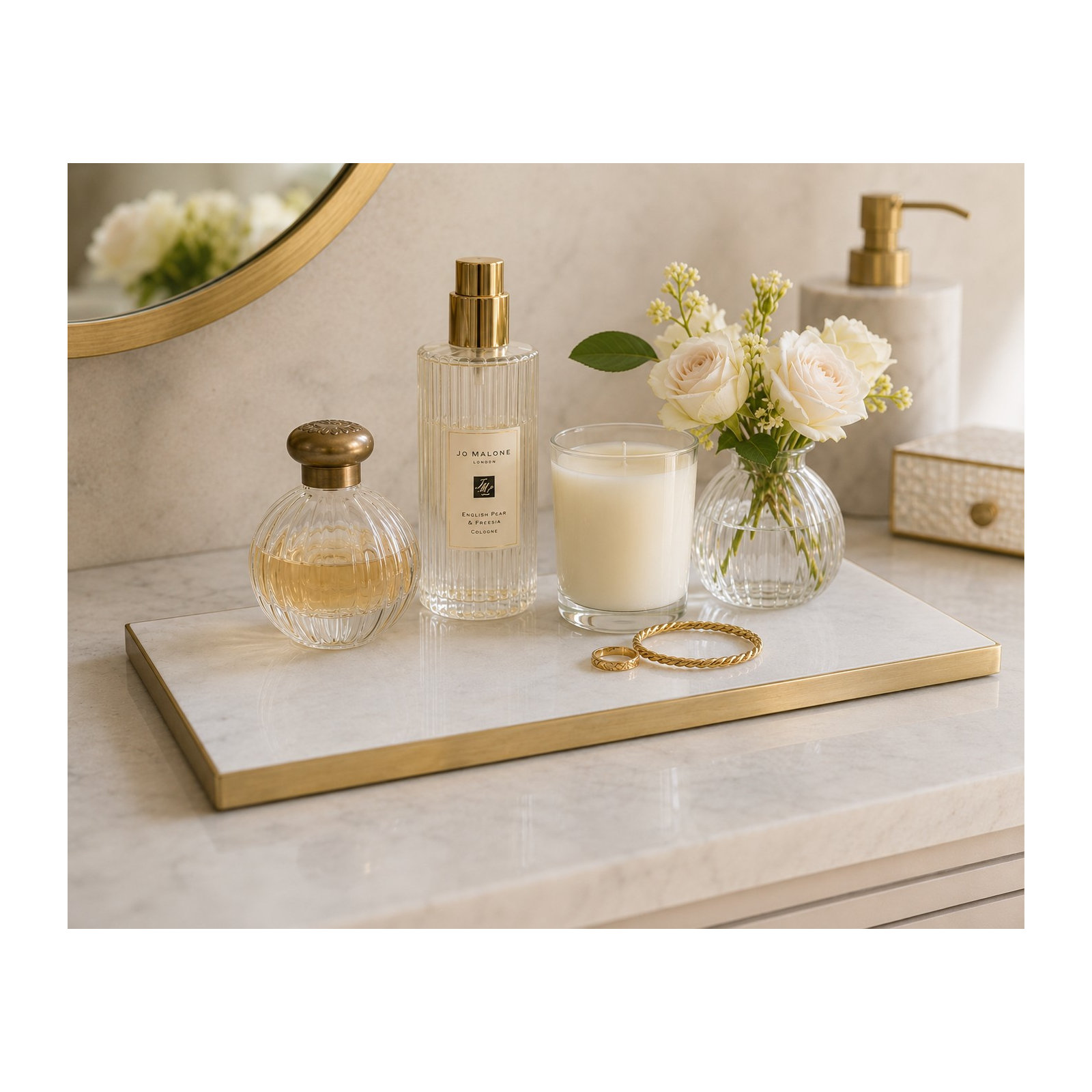 Gibbs Marble Bathroom Tray