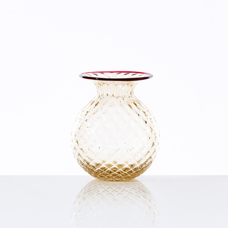 Venini Balloton Fiori, 5.12" H x 4.33" W x 4.33" D, Straw Yellow