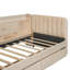 Lit de jour simple tapissier avec tiroirs, tablettes, armoires rabattables et table d'appoint (beige)-630944611