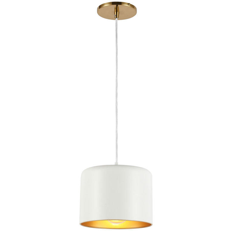 Axtin 1 - Light Single Pendant, Aged Brass, White