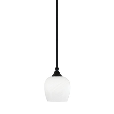 Stem Hung Mini Pendant Shown In Matte Black Finish With 6" Glass