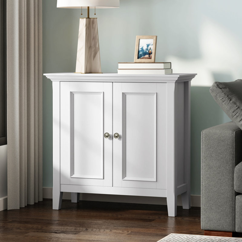 Armoire de rangement basse pour bureau personnel, Blanc