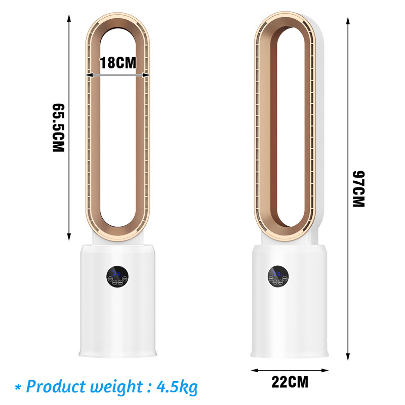 Ventilateur tour sans lame de 38 po avec télécommande, ventilateur de circulation d'air pour une utilisation à l'intérieur, 24 vitesses, 12 compteurs, ventilateur oscillant silencieux pour le bureau de la chambre à coucher