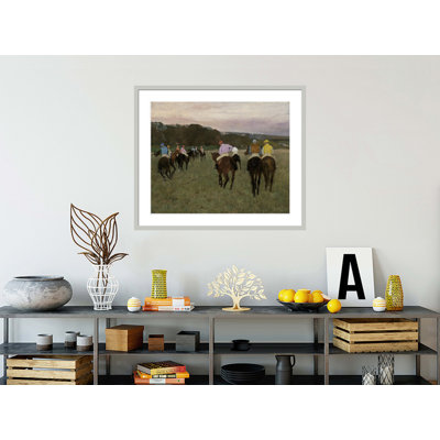 Racehorses at Longchamp by Edgar Degas -Framed Giclee Print