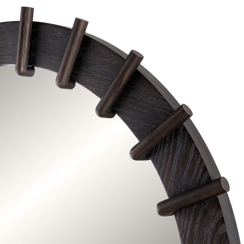Sable Spoke Round Mirror