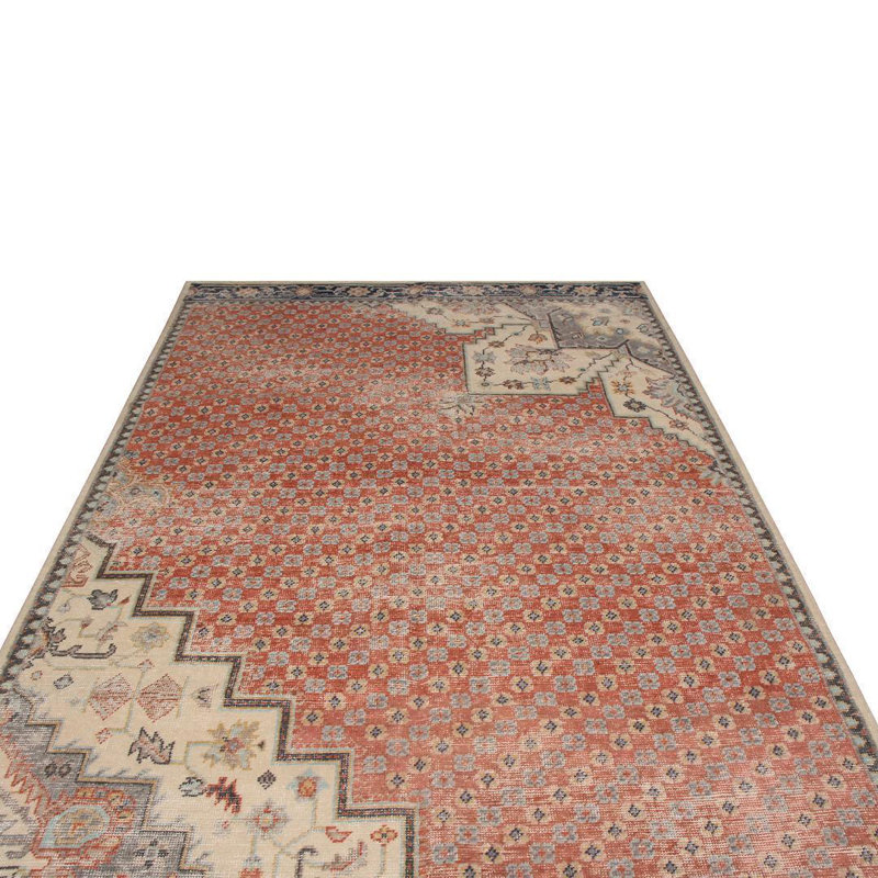 Distressed Homage Hand Knotted Wool Area Rug, Rectangle 10' x 14'