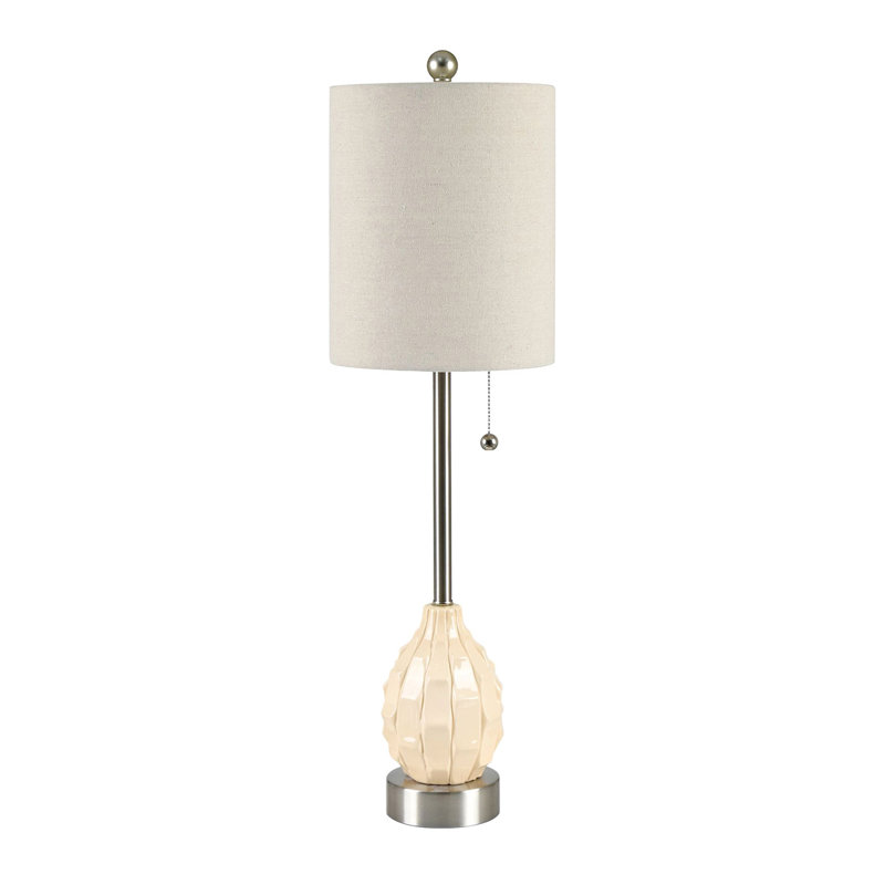 Lampe de table 31 "en céramique avec abat-jour crème