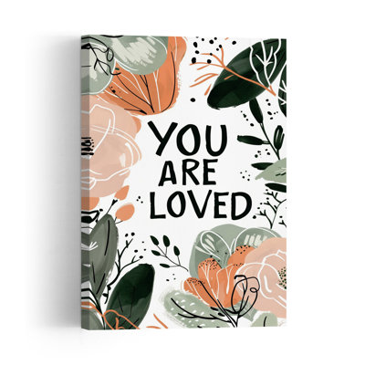 Floral Affirmation Abstract Contemporary Modern Flower Nature Wall Art Print by Treechild - Wrapped Canvas Print