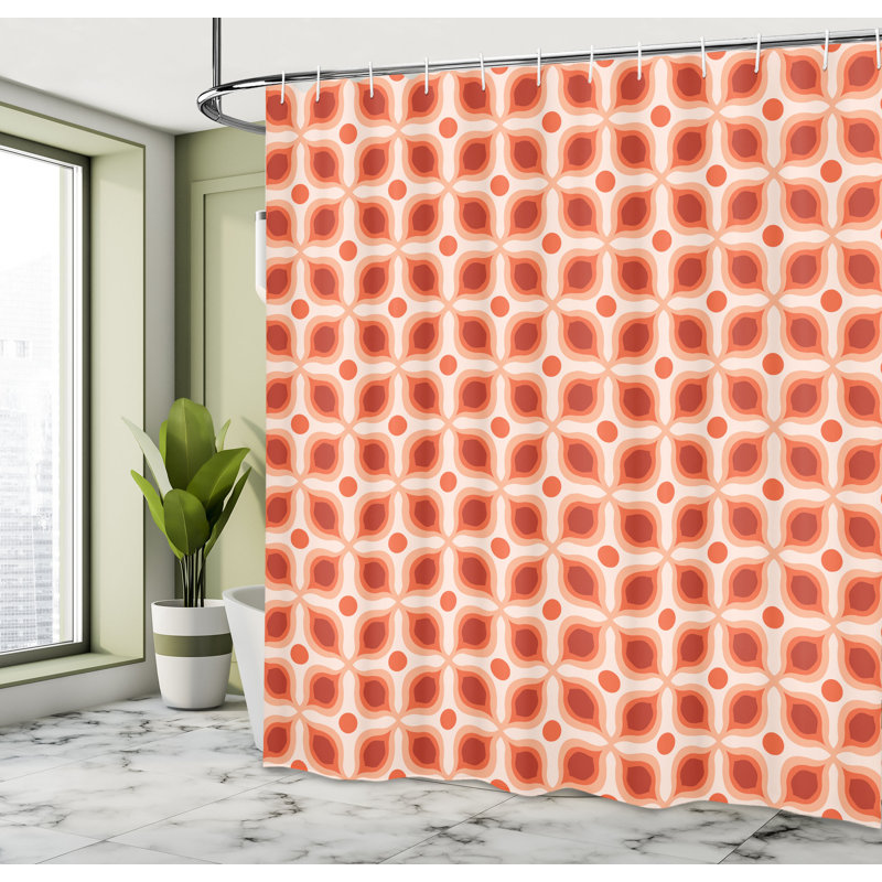 Ensemble de rideau de douche + crochets, H 75 po x l 69 po, Rouille pâle