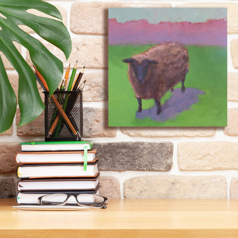  «Pasture Sheep» par Carol Young, art mural sur toile, 12 po x 12 po