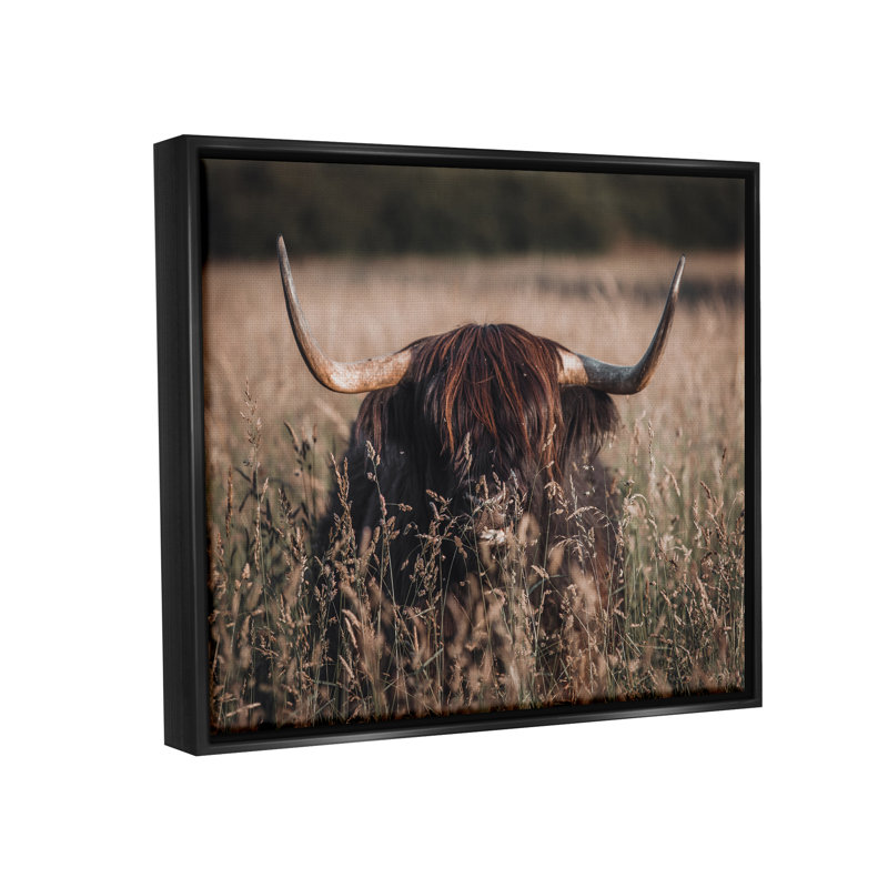 Art mural sur toile flottant Union Highland, Cadre flottant noir de jais, H 17 po x l 21 po x P 1,7 po