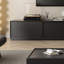 Meuble télé moderne en bois manufacturé noir-1568496755