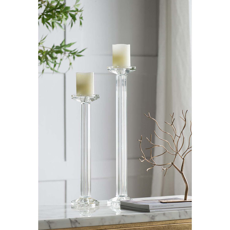 21.5'' H Glass Tabletop Candlestick