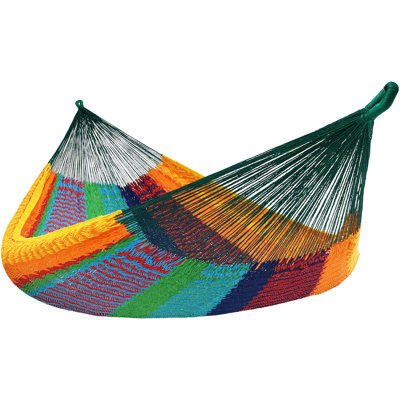 Multicolore hamac pour famille en coton tissé à la main avec support Waldstrmidt
