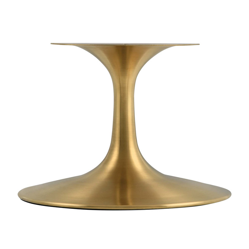 Silver Orchid Fein Oval-Shaped Coffee Table, Gold, 16.5" H x 42" L x 27.5" W, White