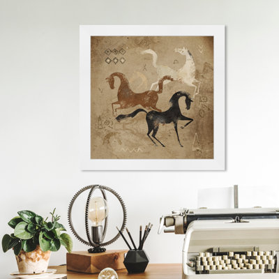 Oliver Gal " Primitive Cave Horse Drawing " by Oliver Gal