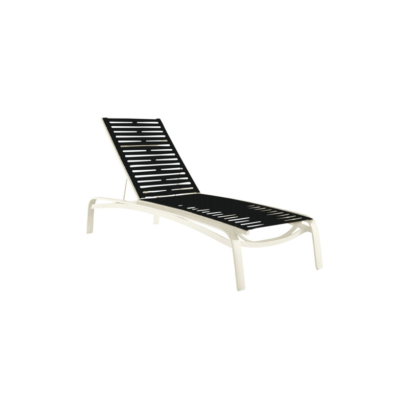 Laguna Beach Outdoor Chaise Lounge, Snow, Obsidian
