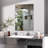 Frameless Rectangle Full Length Metal Wall Mirror Set Home Gym Mirror with Tempered Glass (Set of 3)-162864785