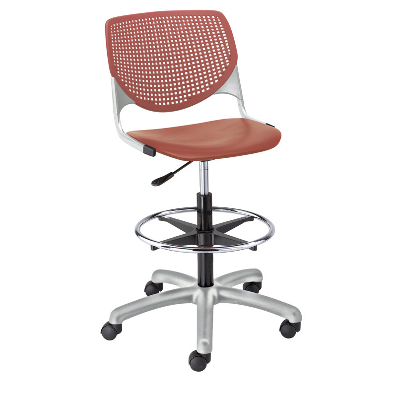 Chaise de dessinateur Kool, Bleu marine, Blanc