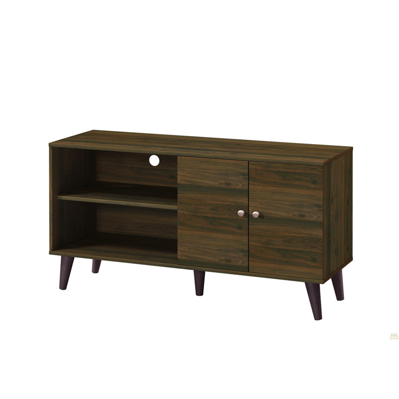 TV Stand For Tvs Up To 47.3", With 2 Storage Shelves& 1 Cabinet, Entertainment Centre, Walnut