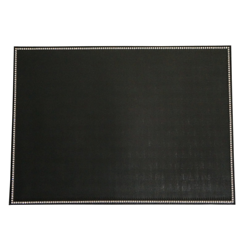 Rectangle Beaded Placemat, Black 