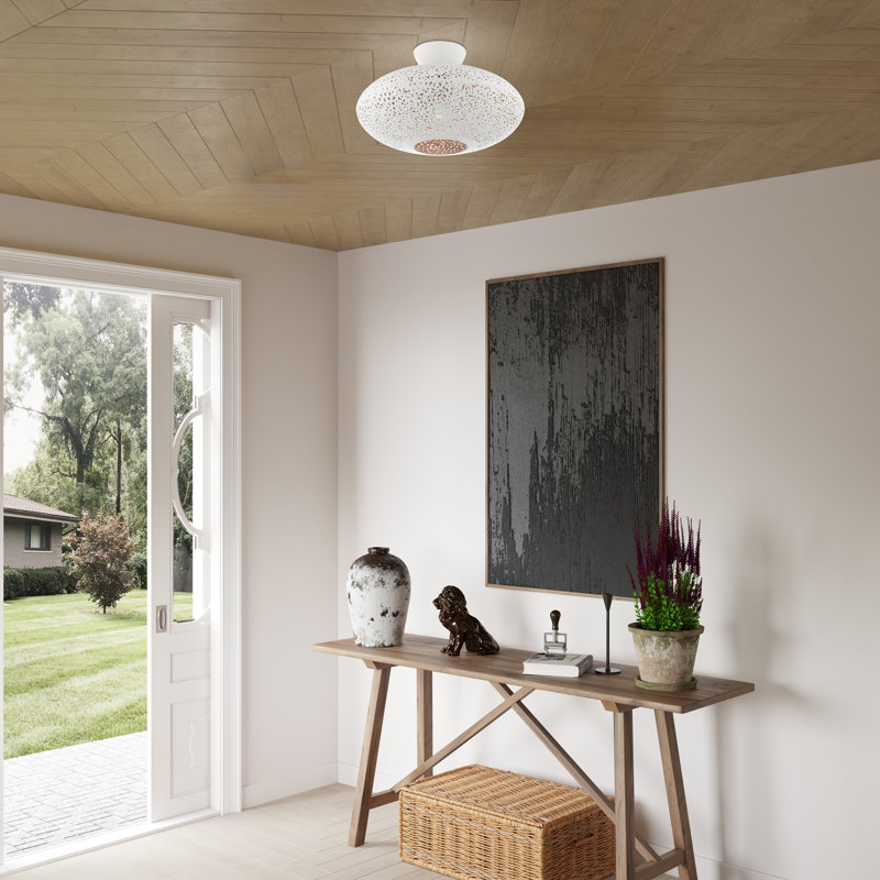 Plafonnier semi-encastré 1 lumière 16 po Bion, Blanc