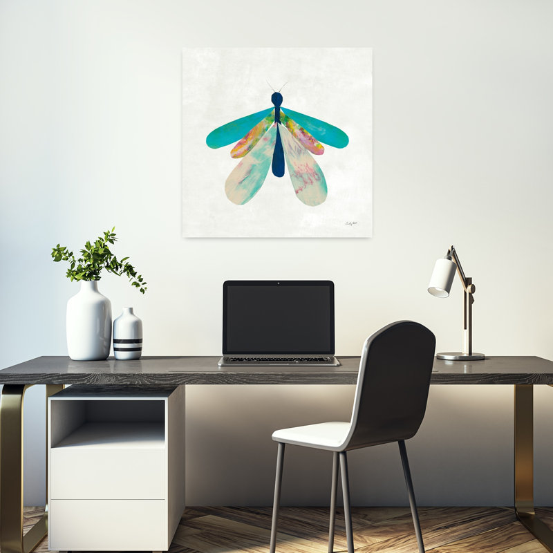 Collage insectes V, papillon contemporain, H 18" x l 18"