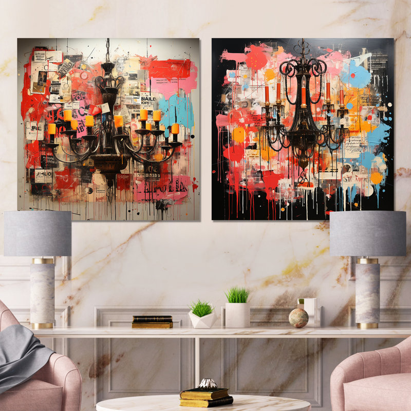 Ensemble de 2 lustres Popart, H 29 po x l 58 po
