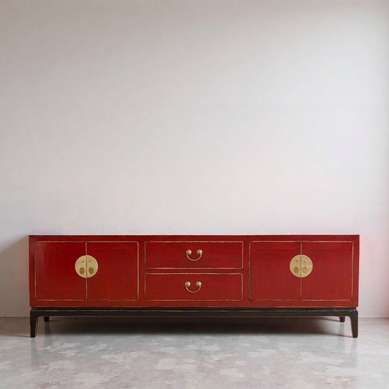 Meuble télé rouge rétro