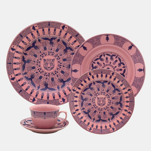 Oxford Flamingo Terra Brasilis, Utopia Porcelain 20-piece Dinnerware Set, Service for 4