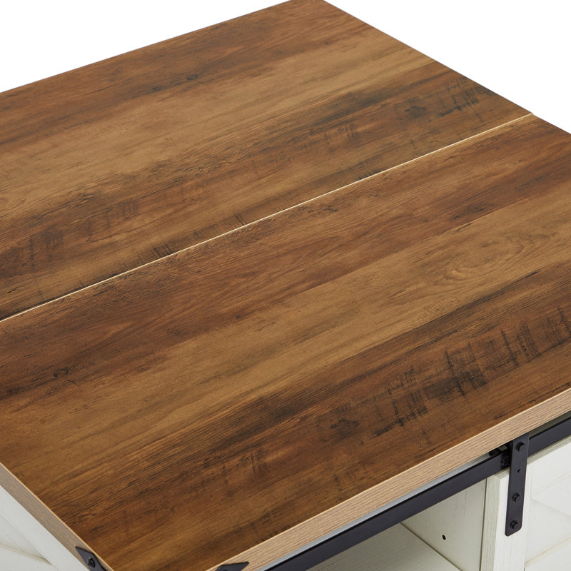 Table basse Farmhouse, Blanc / Brun
